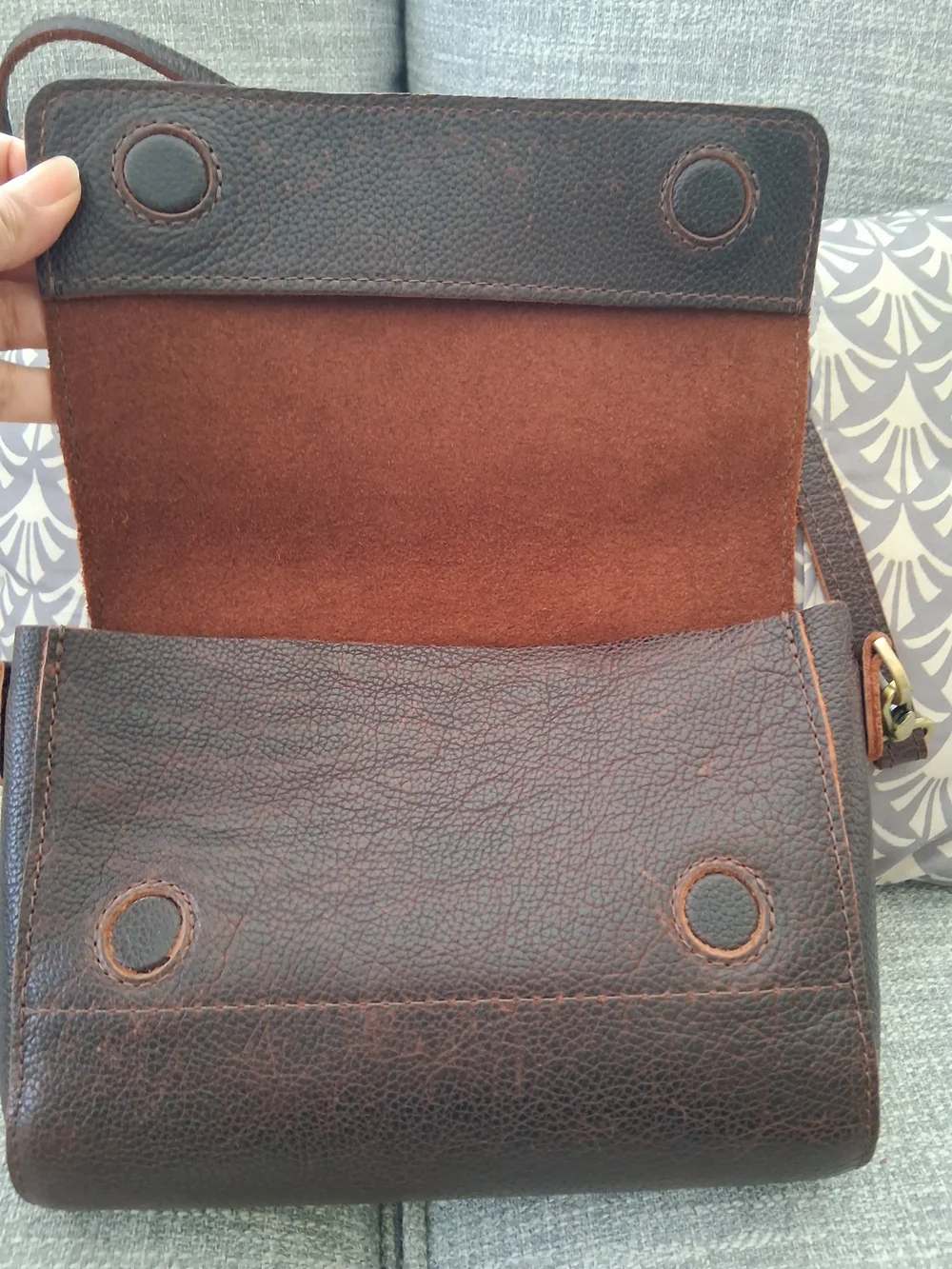 Porland Genuine Leather Brown Crossbody Bag - Classic Unisex  Large